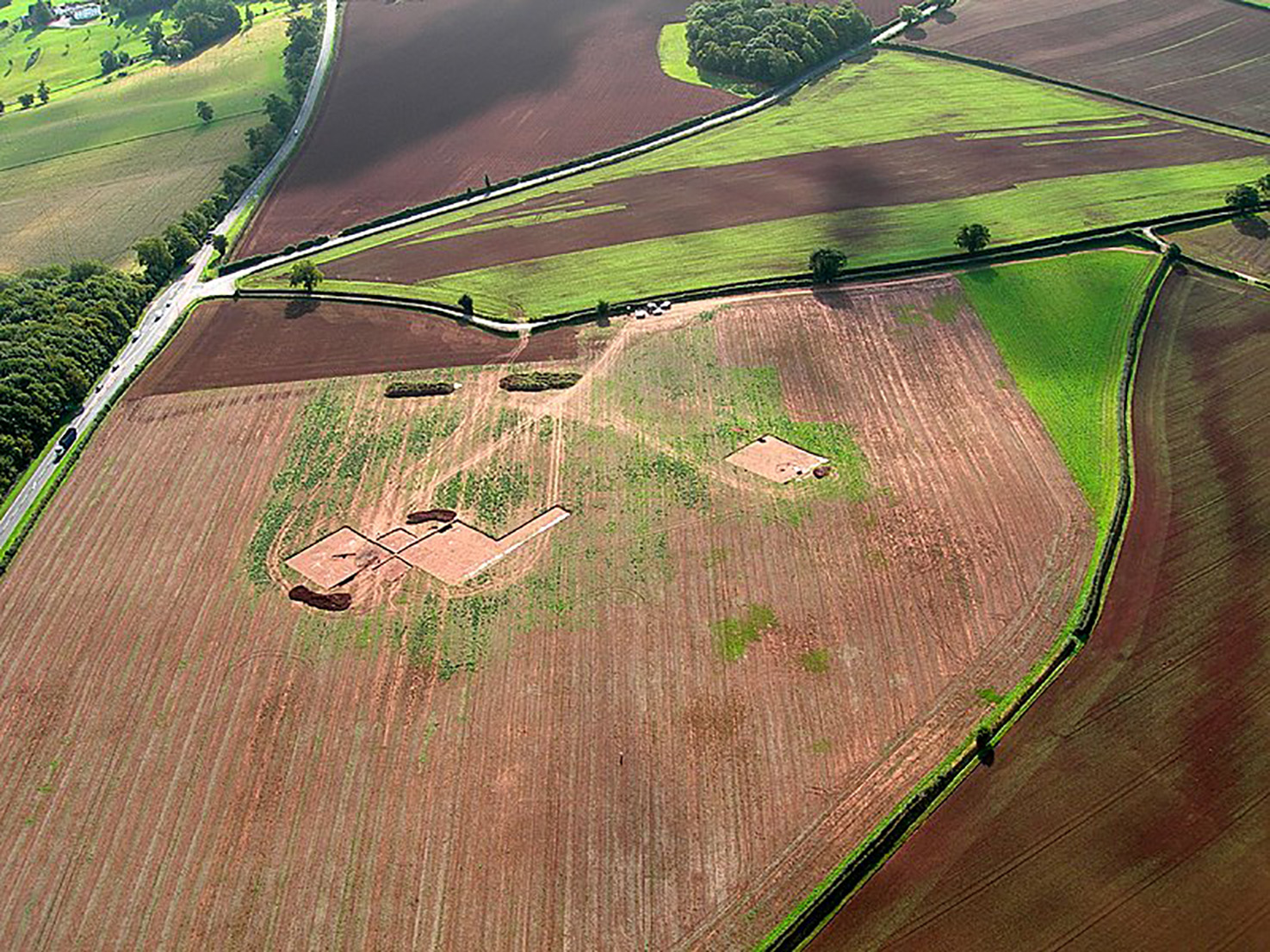 aerial view of excavations