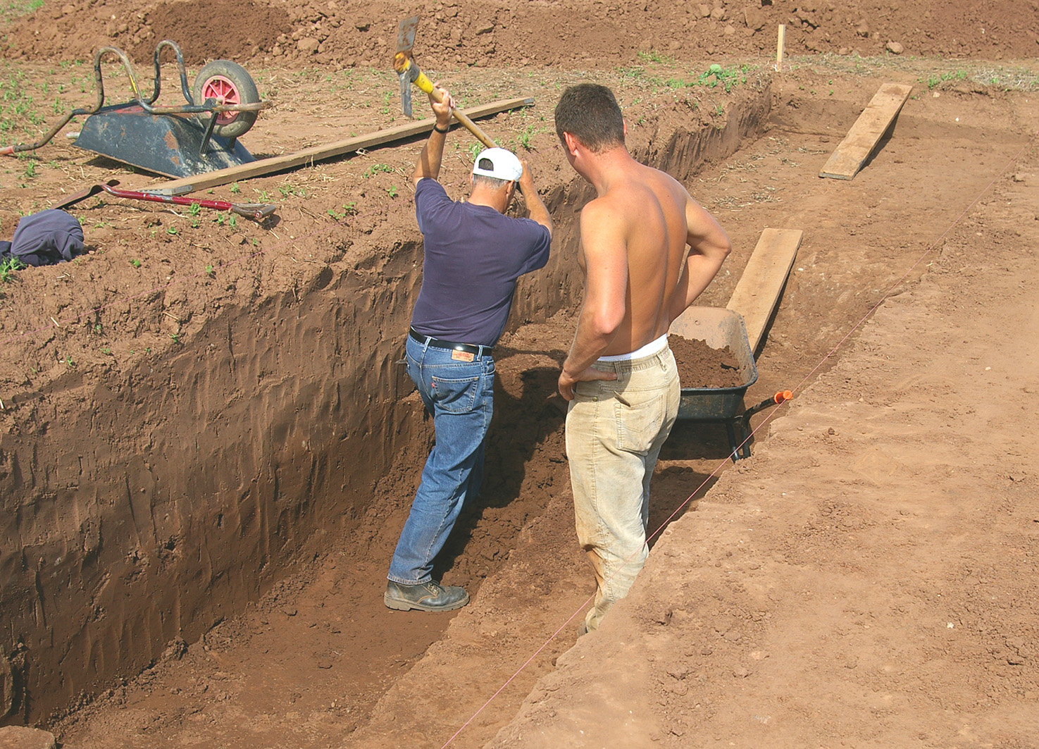 aerial view of excavations